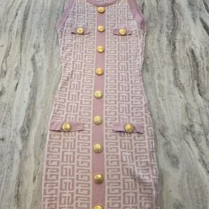 Immodel by HWA minidress Sleeve Less Small Pink/White